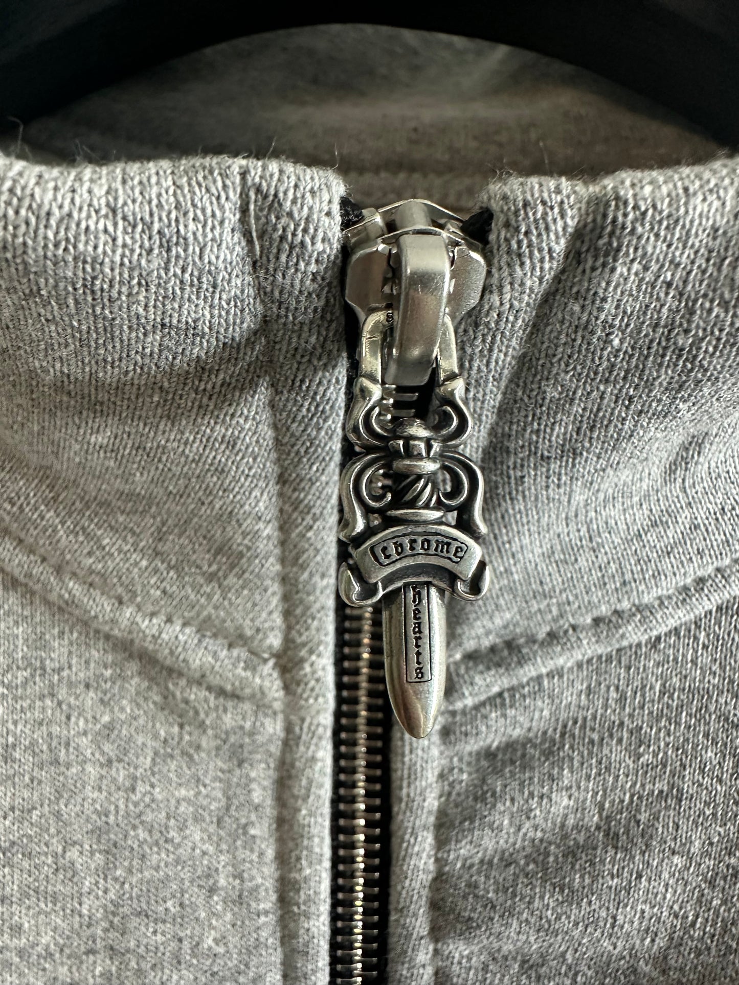 Chrome Hearts Triple Cross Patch Half Zip Hoodie