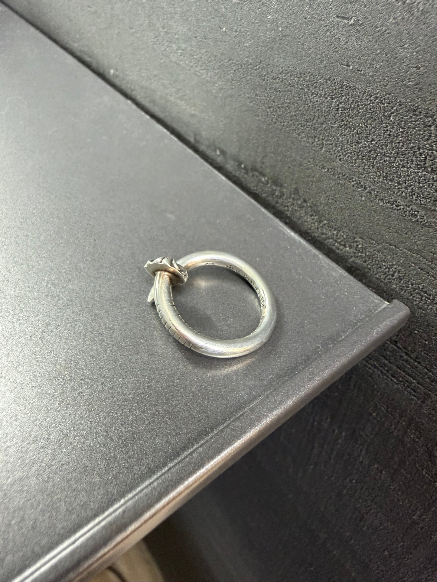 Chrome Hearts Nail Ring with Diamonds