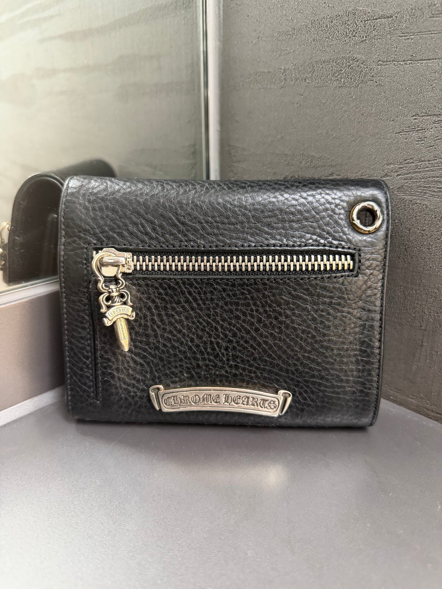 Chrome Hearts buckle scroll wallet