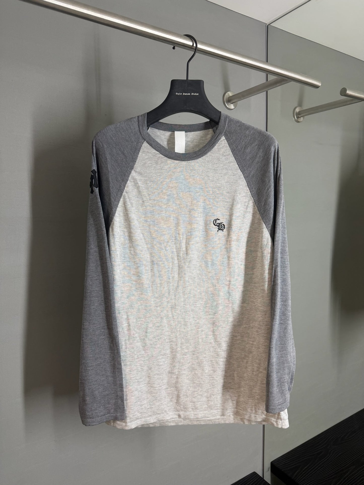 Chrome Hearts Silk Blend Cross Patch Raglan Long Sleeve