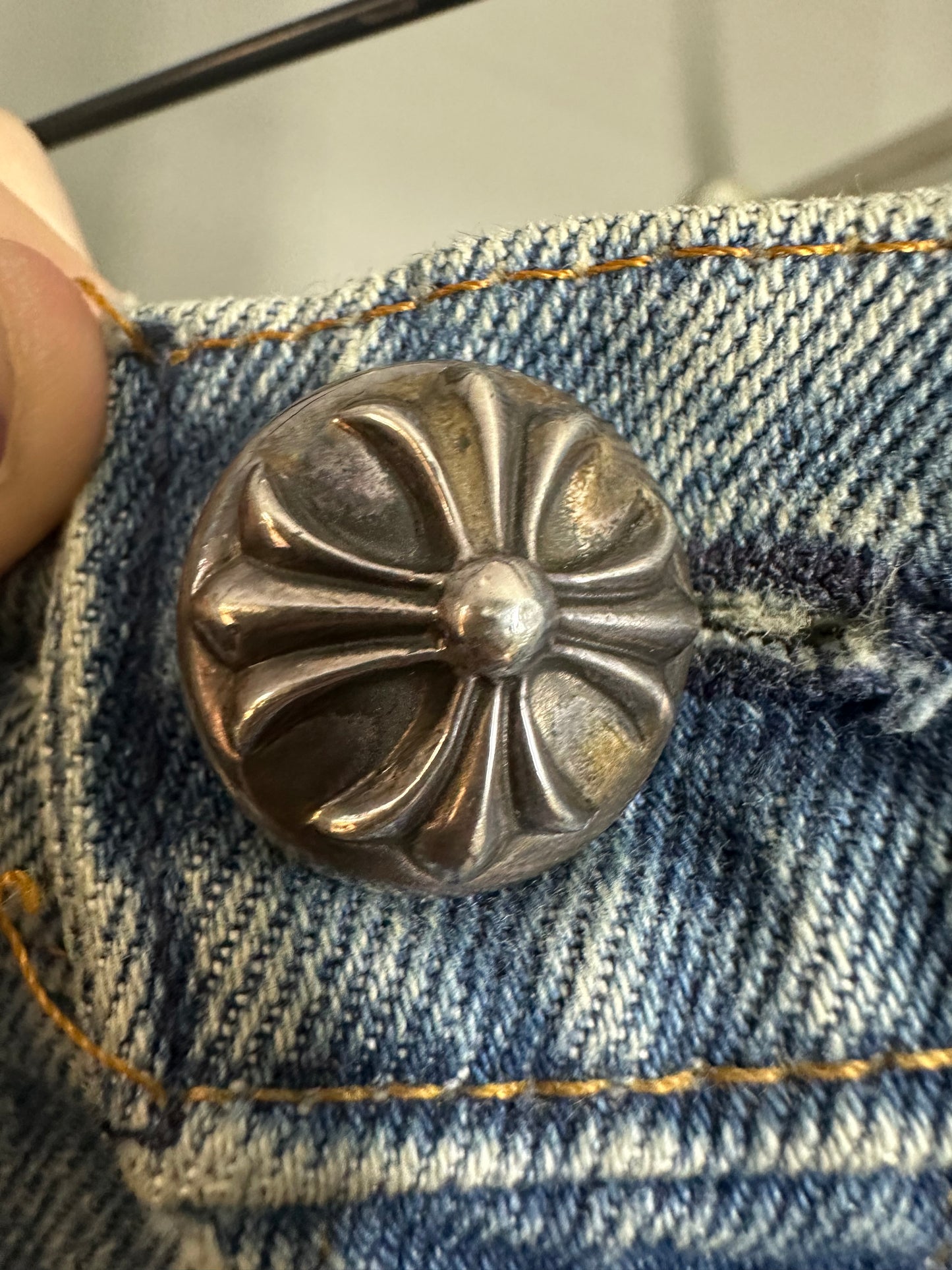 Chrome Hearts Leather Patched 519 Levis Jeans