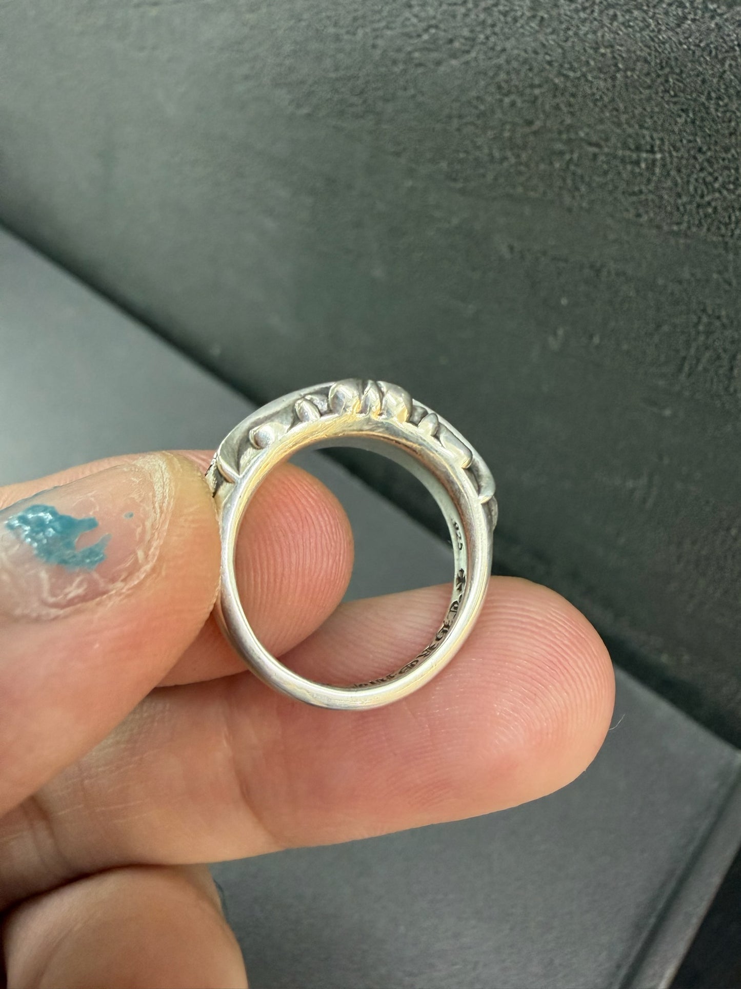 Chrome Hearts Baby Classic Floral Cross Ring with Diamonds