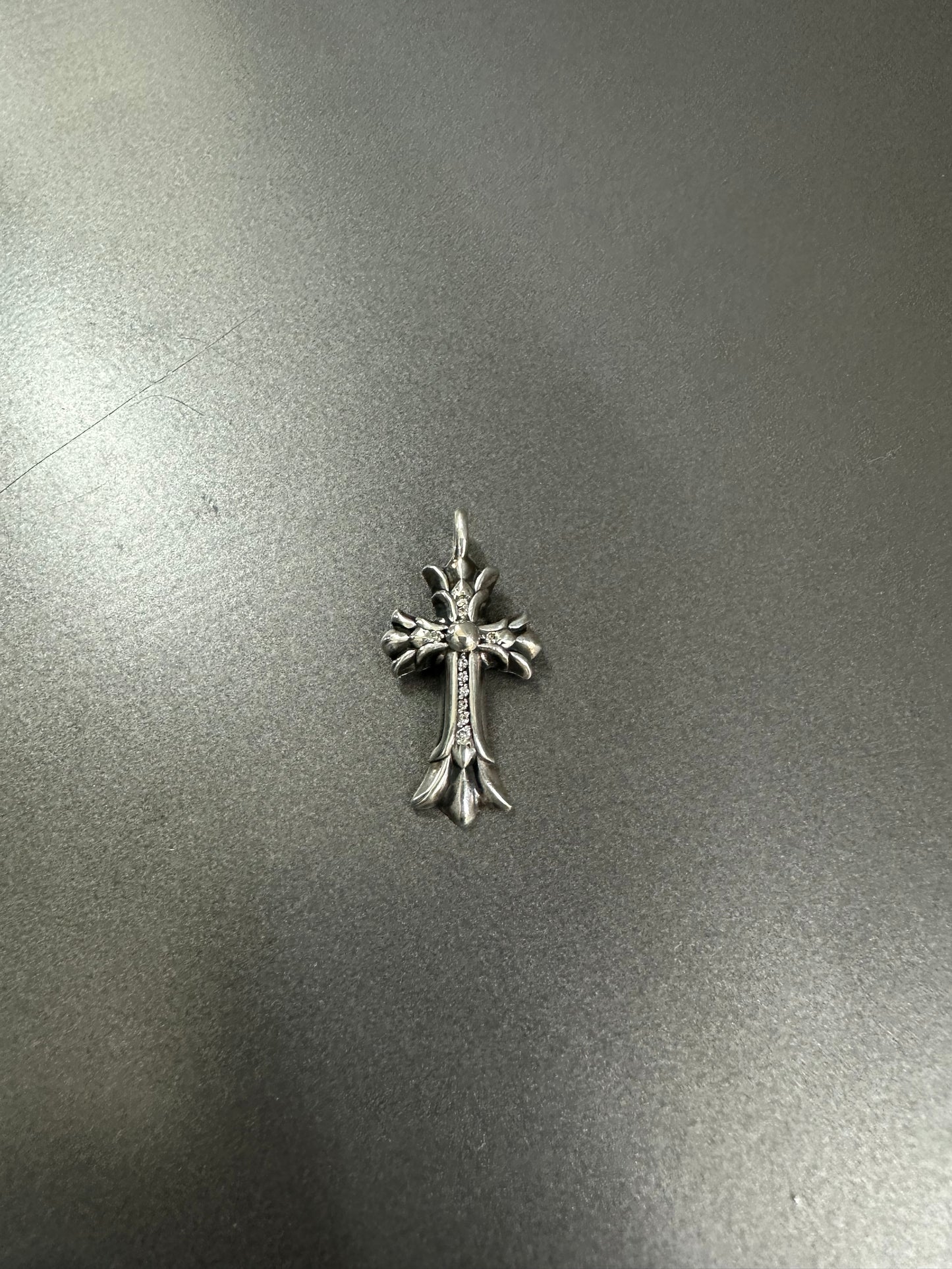 Chrome Hearts Double Cross Pendant with Diamonds