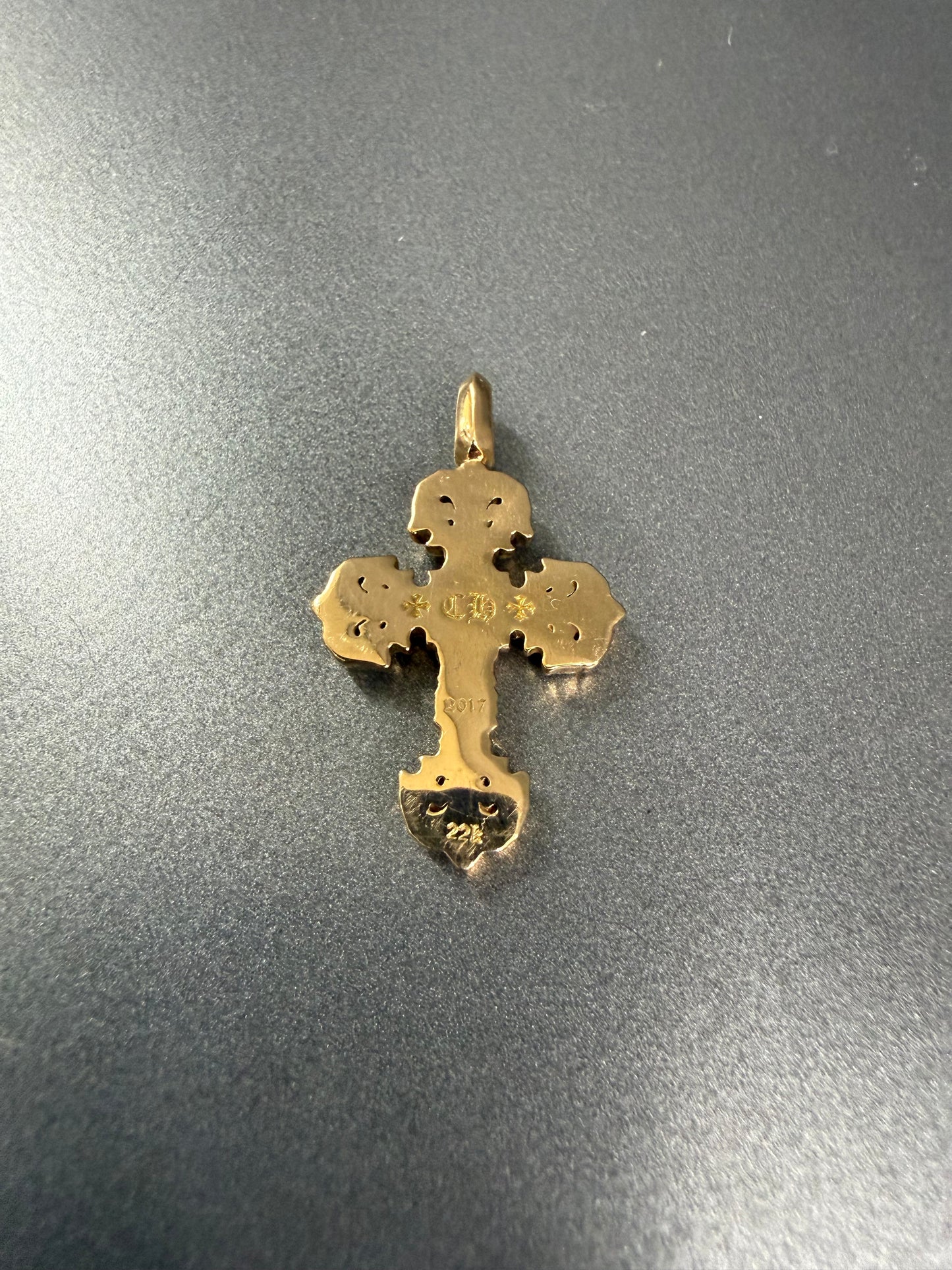 Chrome Hearts 22k Filigree Cross Pendant with Diamonds