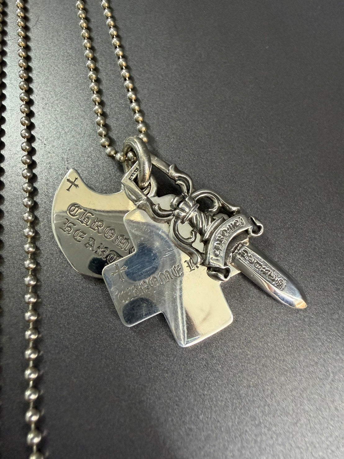 Chrome Hearts Three Trinkets Pendant Necklace