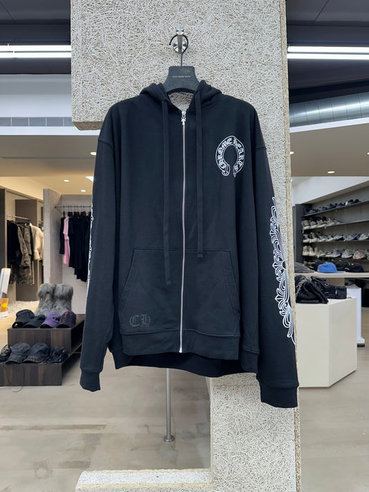 Chrome Hearts Horseshoe Floral Cross Zip-up Hoodie