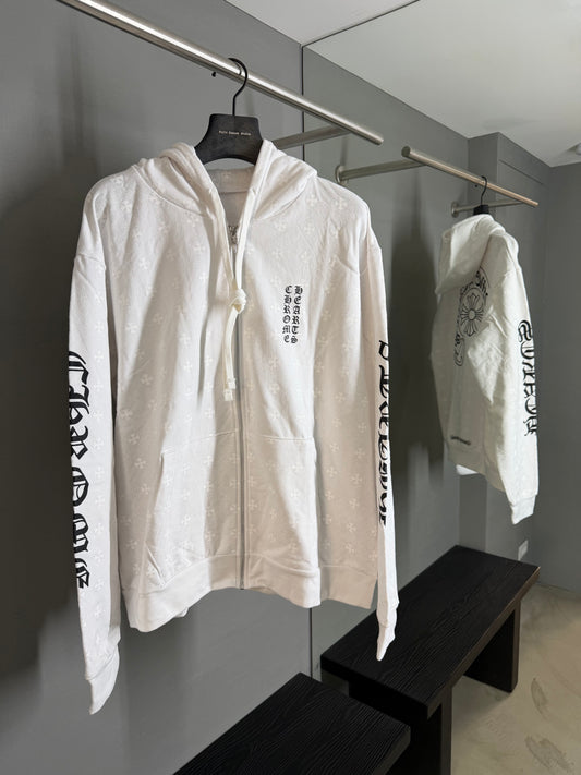 Chrome Hearts Gothic Vertical Horseshoe Zip-Up