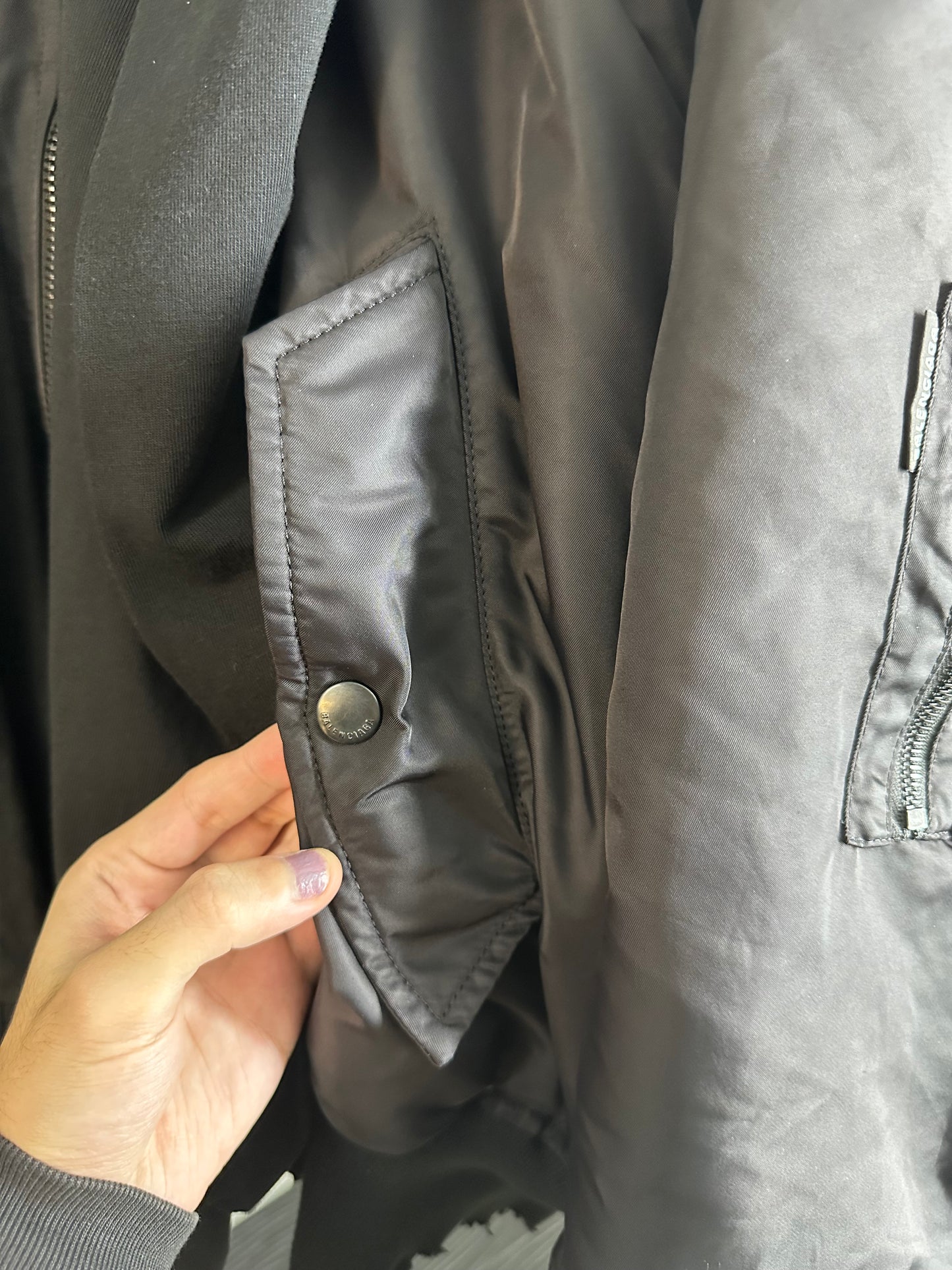 Balenciaga Incognito Hooded Bomber Jacket