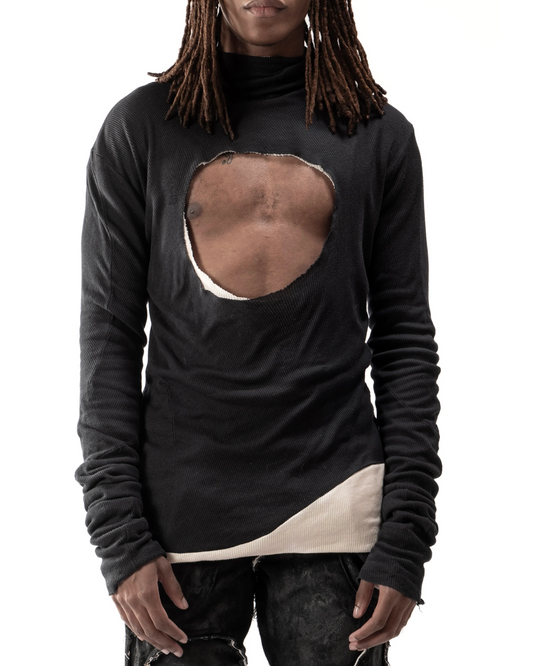 JAS Black Reversible Split Turtleneck