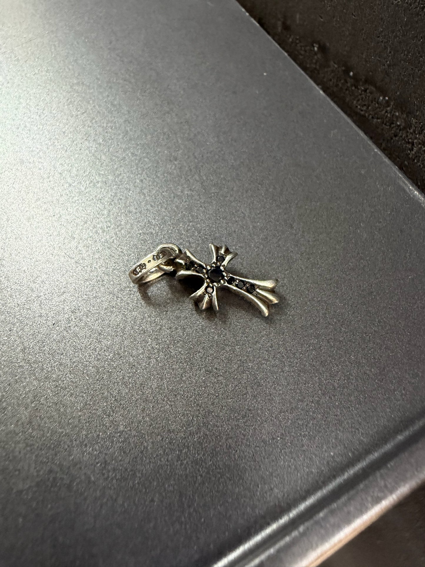 Chrome Hearts BBF Baby Fat Pendant with Black Diamonds