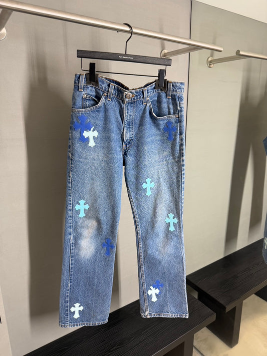 Chrome Hearts Miami Exclusive Cross Patch 517 Jeans