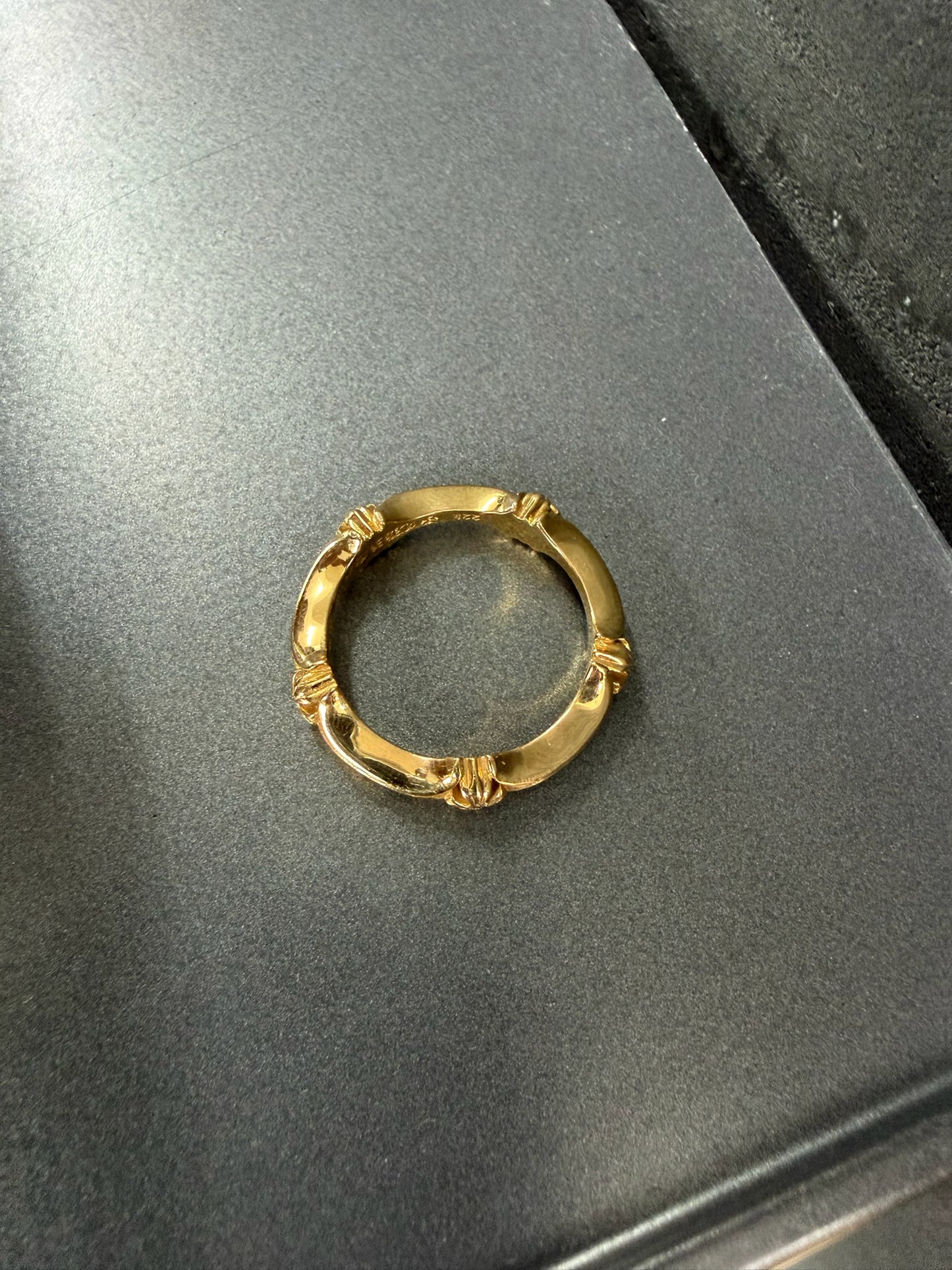 Chrome Hearts 22K Plus Cross and Bone Ring with Diamonds