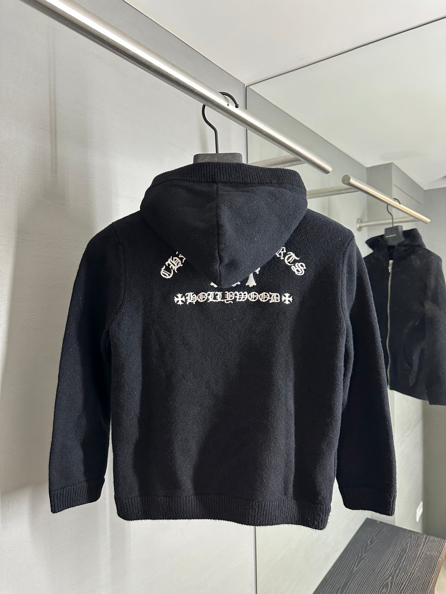 Chrome Hearts Children’s Cashmere Triple Cross Embroidered Zip-up