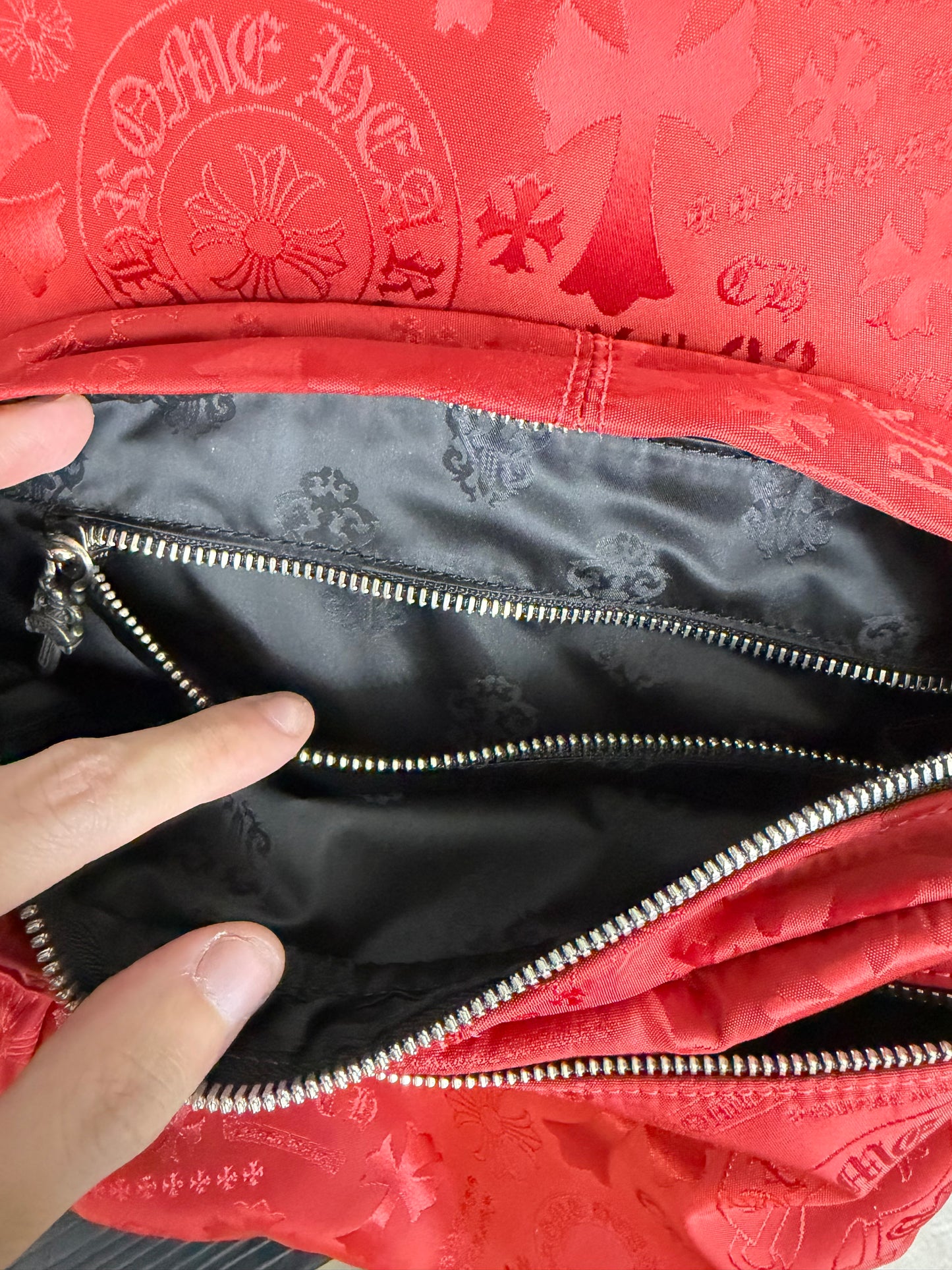 Chrome Hearts Nylon Stencil Red Backpack