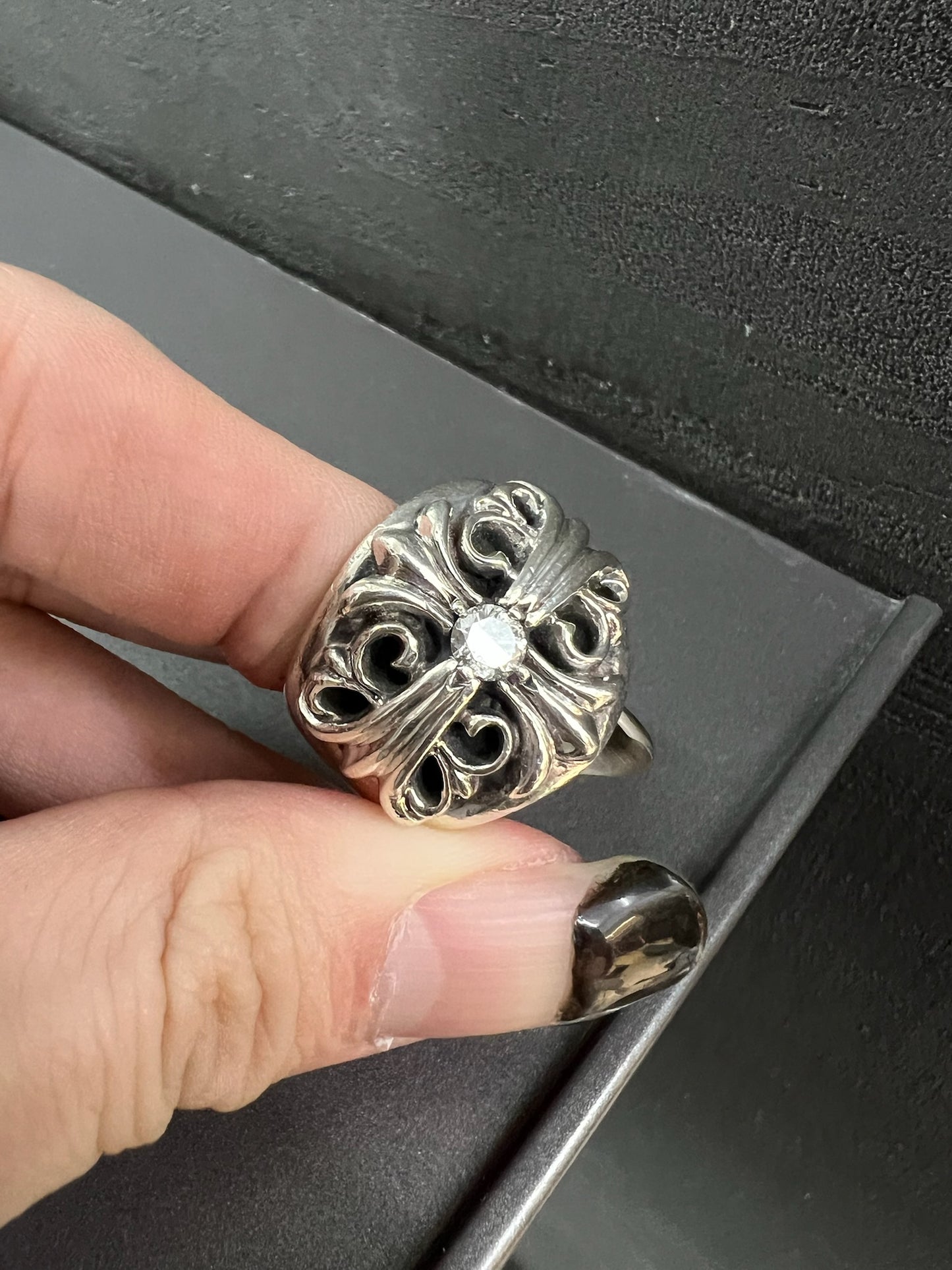 Chrome Hearts Keeper Ring with Diamonds