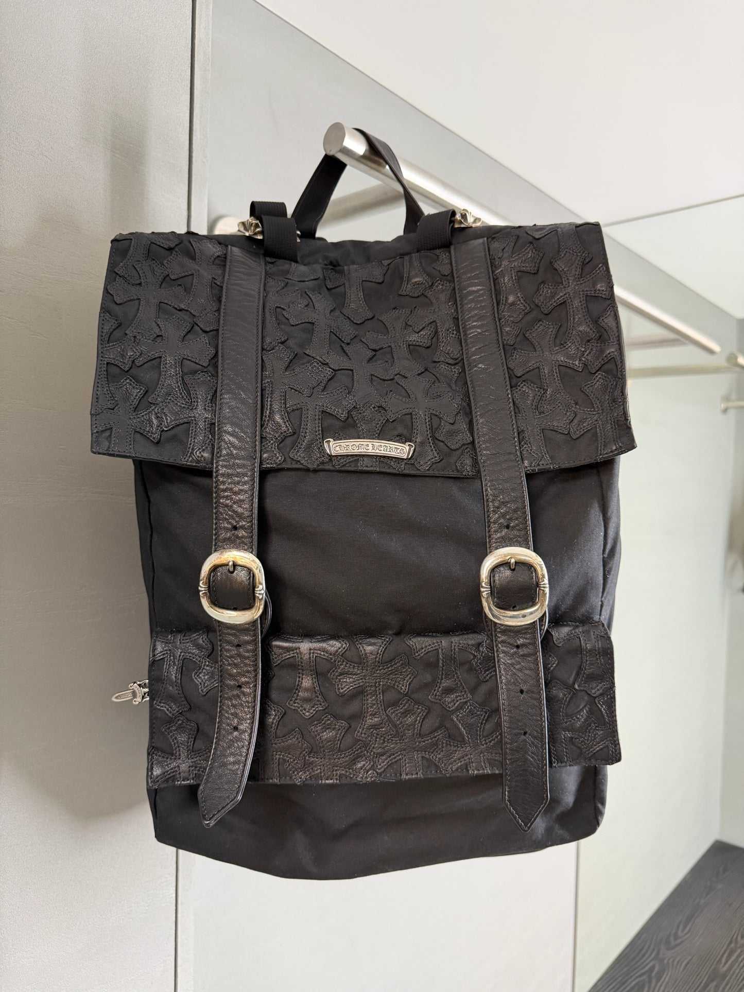 Chrome Hearts Cemetery Gunslinger Cross Patch Moto Backpack