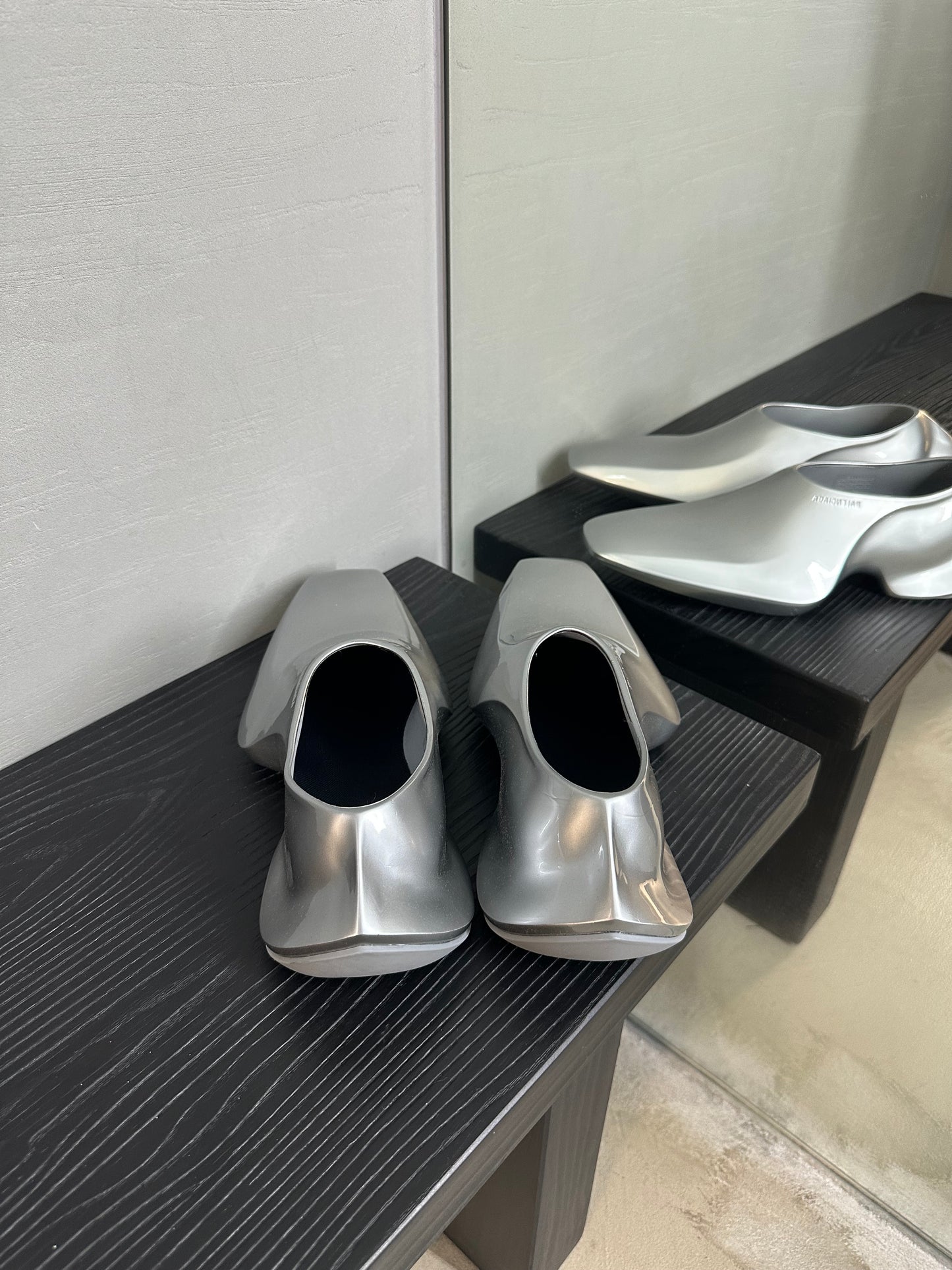 Balenciaga Silver Metallic Space Shoes