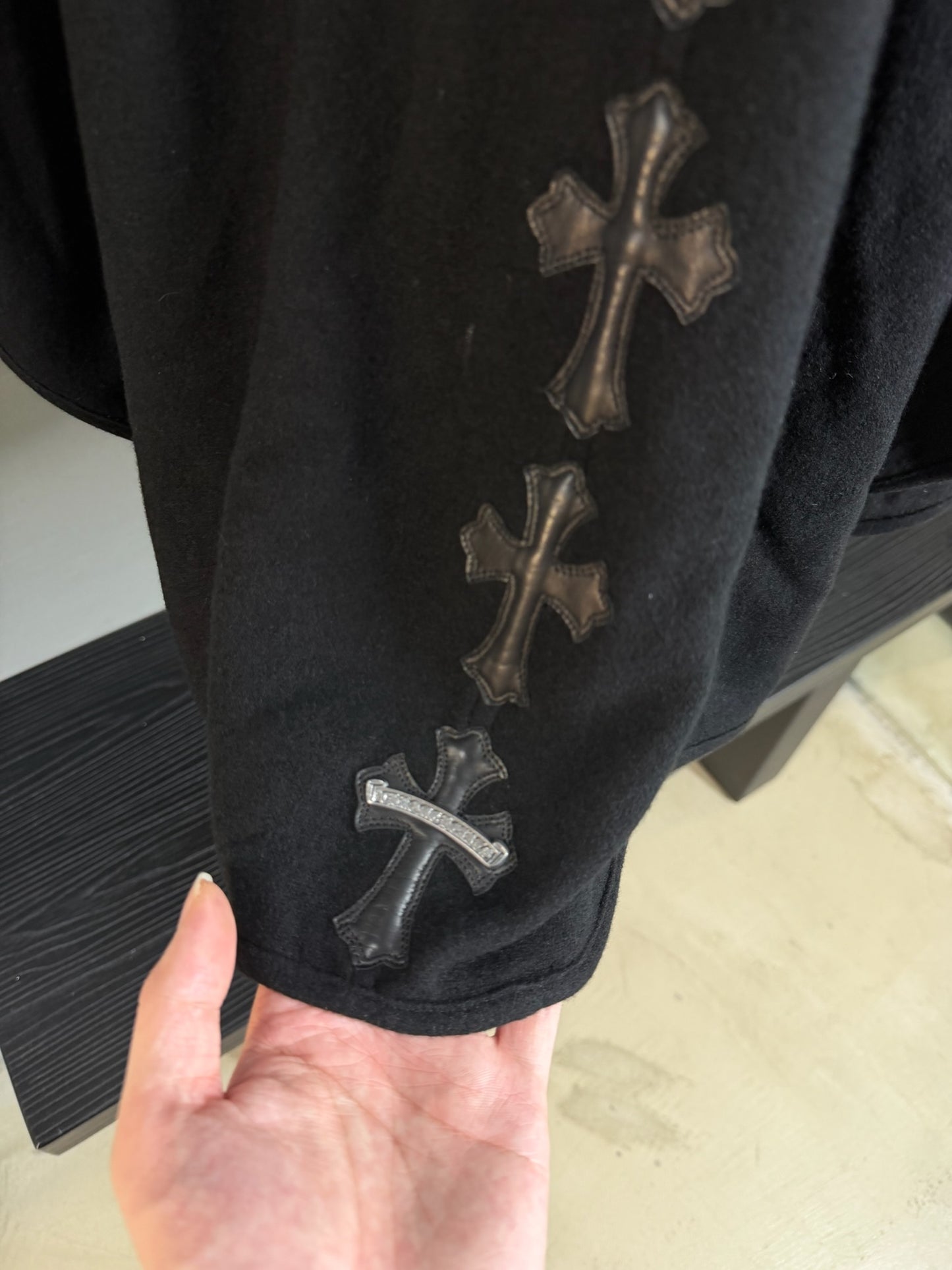 Chrome Hearts Leather Cross Patch Shawl