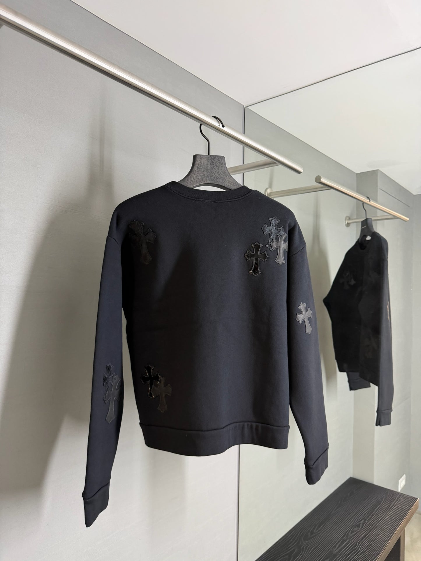 Chrome Hearts Black Cross Patches Sweatshirt
