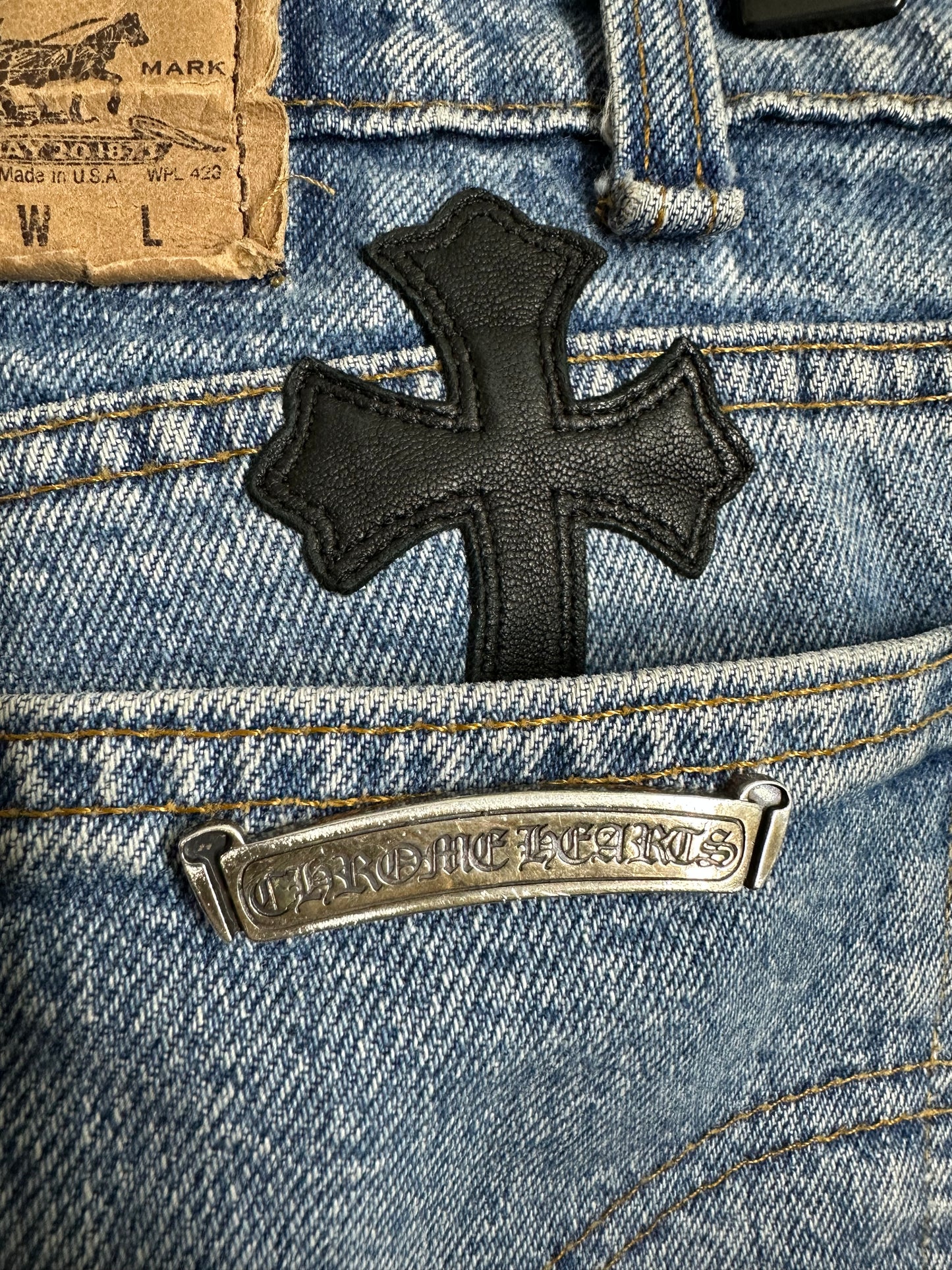 Chrome Hearts Levi’s 505 Cross Patch Jeans