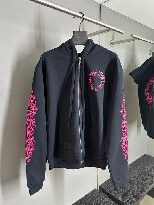 Chrome Hearts Pink Horseshoe Zip-up