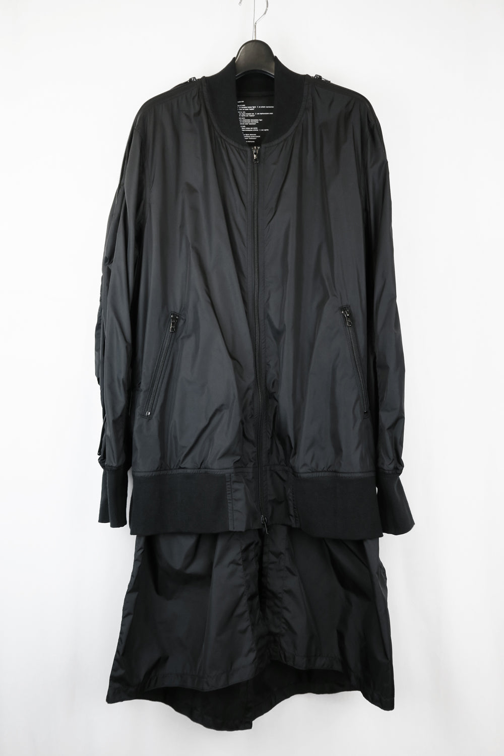 NUDE:MM Nylon Taffeta Oversized Bomber Jacket (Detachable Hem Parts)