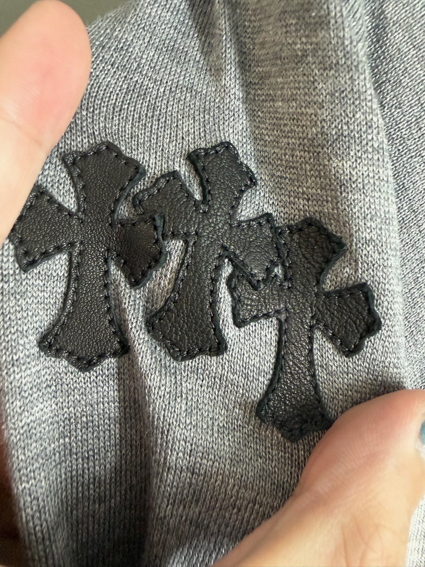 Chrome Hearts Silk Blend Cross Patch Raglan Long Sleeve