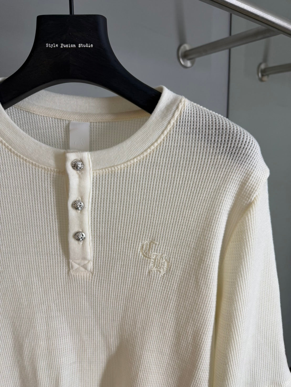 Chrome Hearts Henley Thermal Embroidered T-shirt