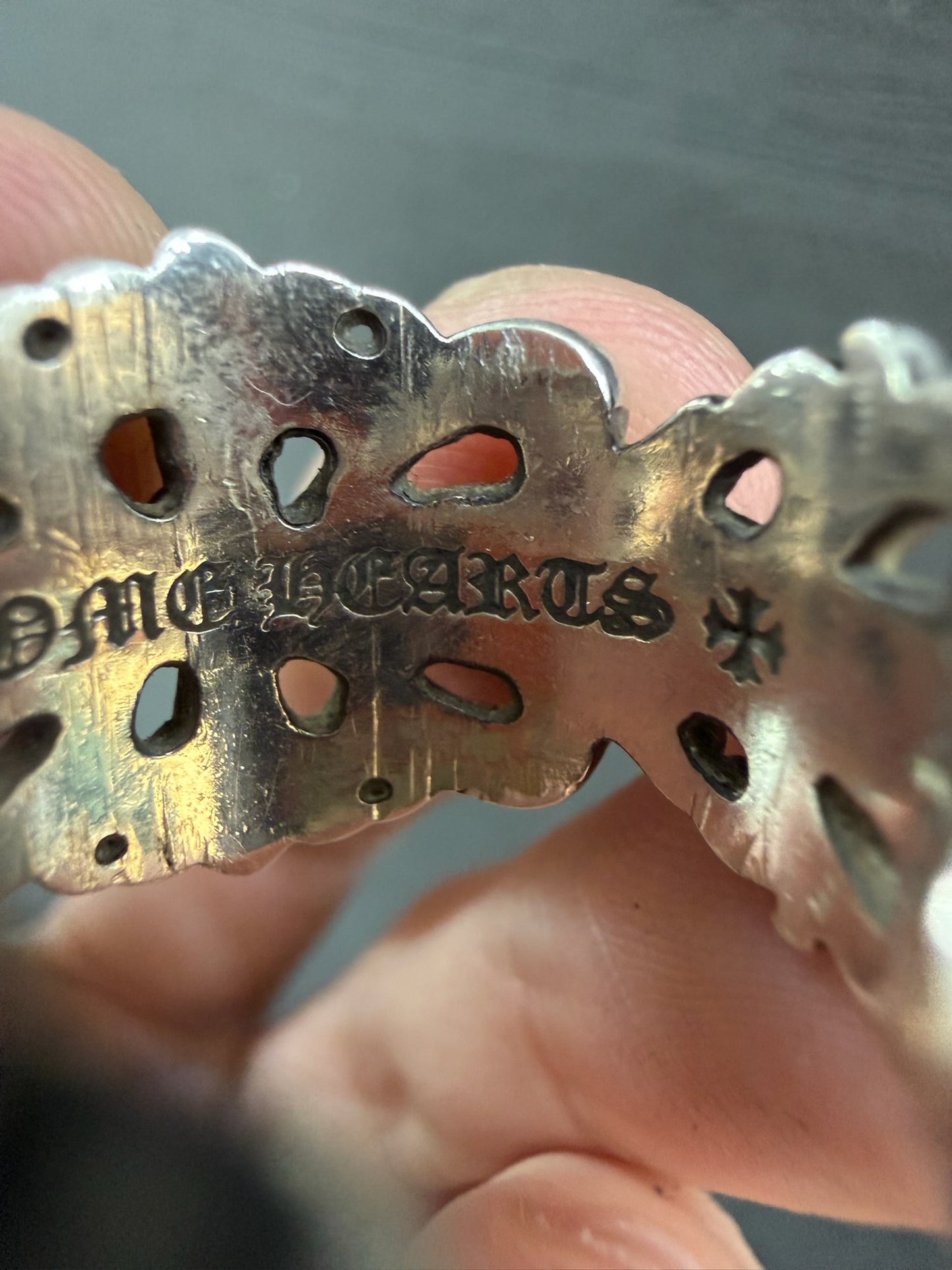 Chrome Hearts Double Floral Cross Ring with Diamond