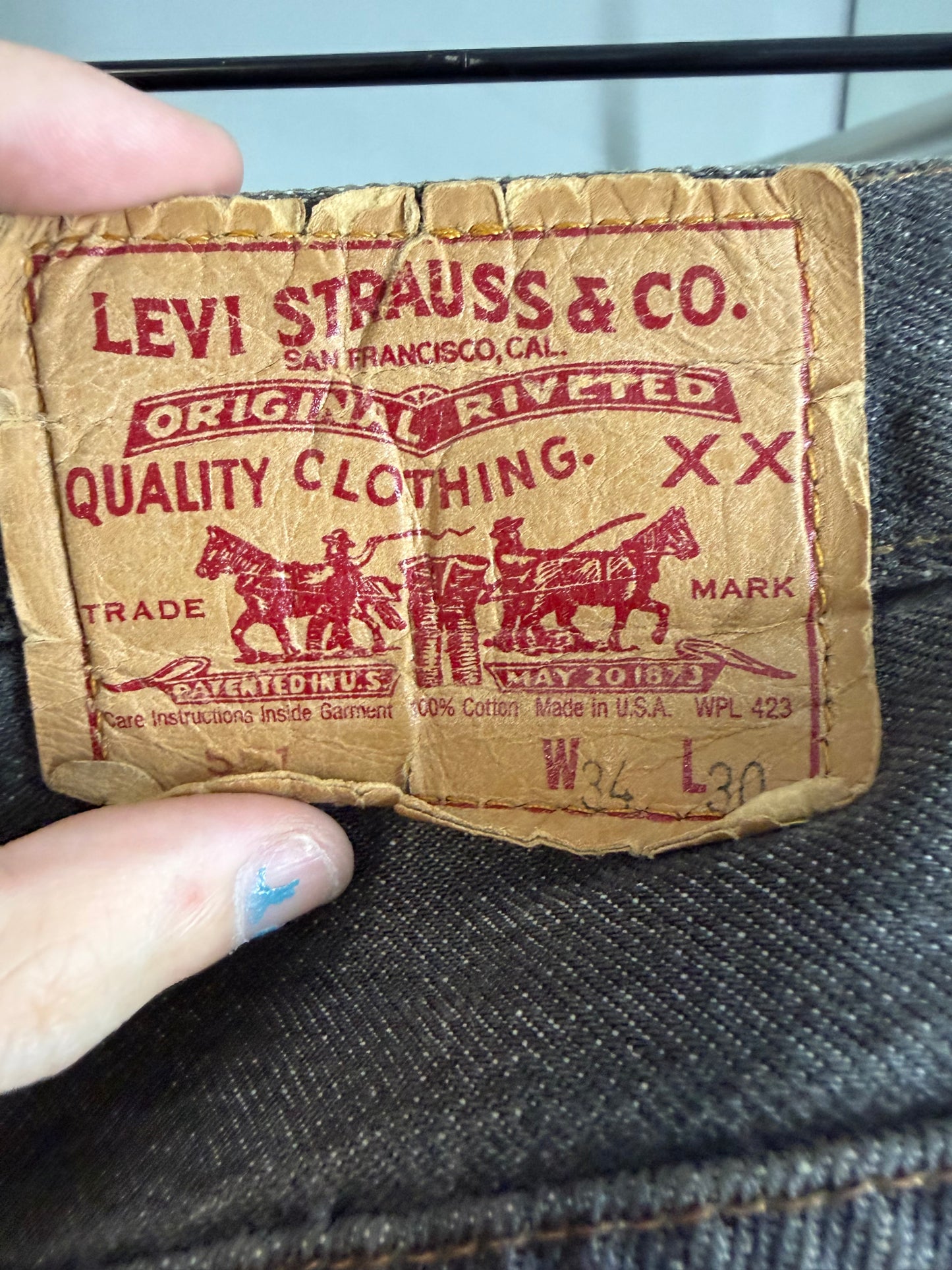 Chrome Hearts Leather Cross Patch 501 Jeans