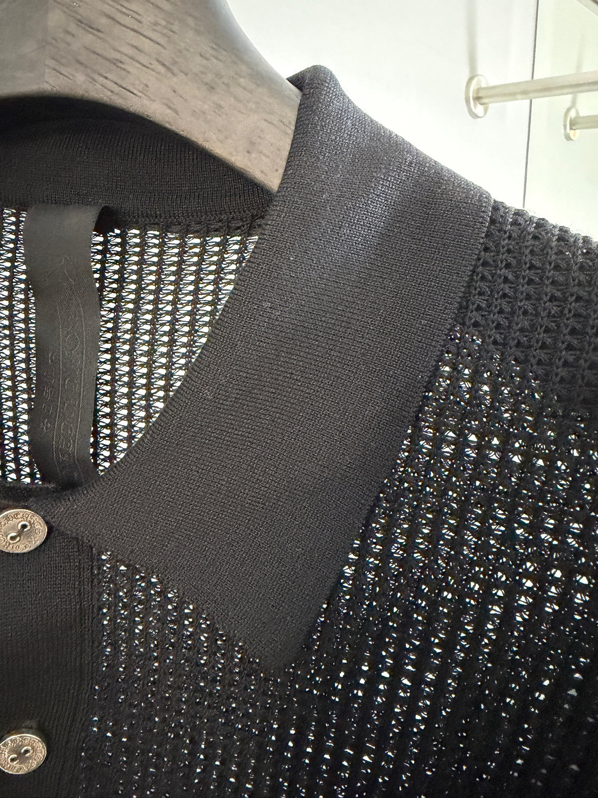 Chrome Hearts Cross Patch Mesh Polo Shirt