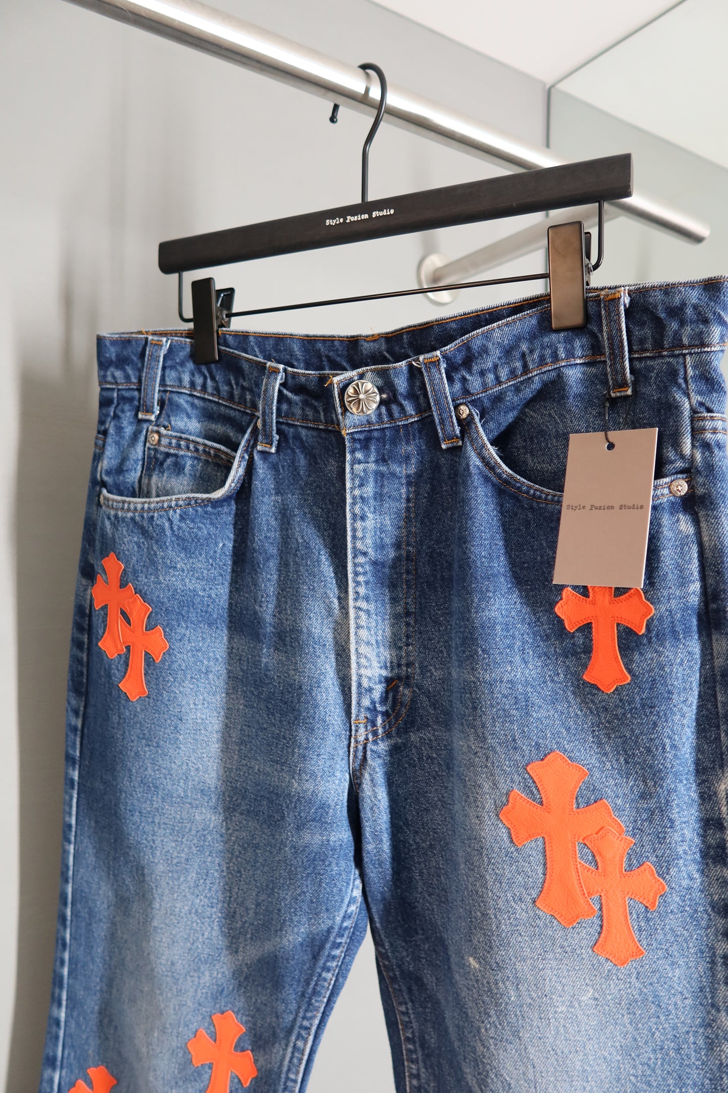 Chrome Hearts St. Barth Exclusive Cross Patch 517 Jeans