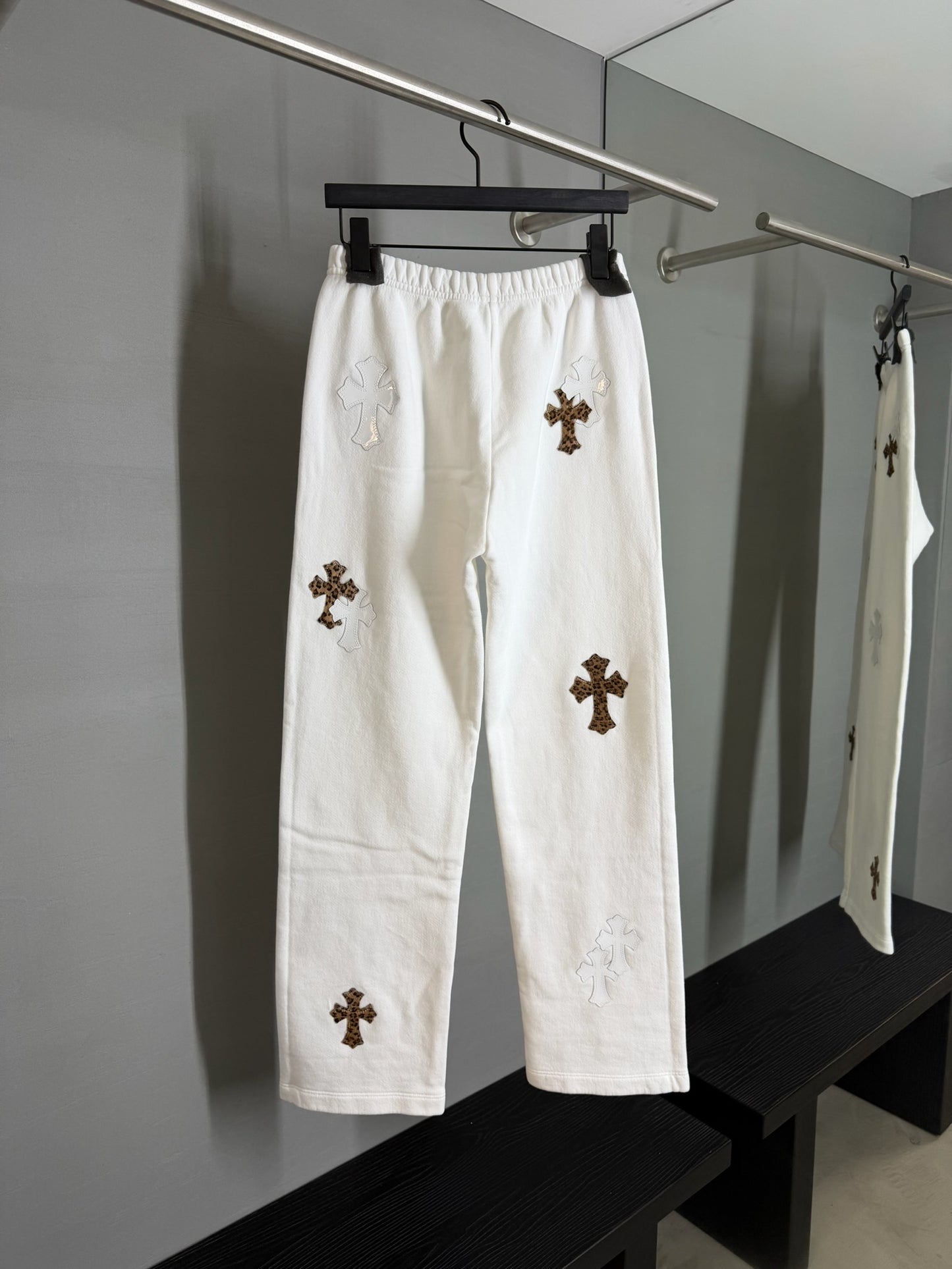 Chrome Hearts Leopard Cross Patch Sweatpants