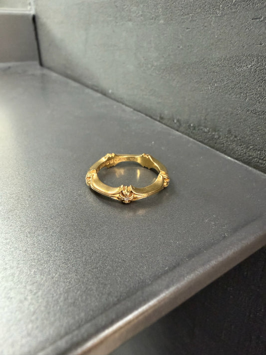 Chrome Hearts 22K Plus Cross and Bone Ring with Diamonds