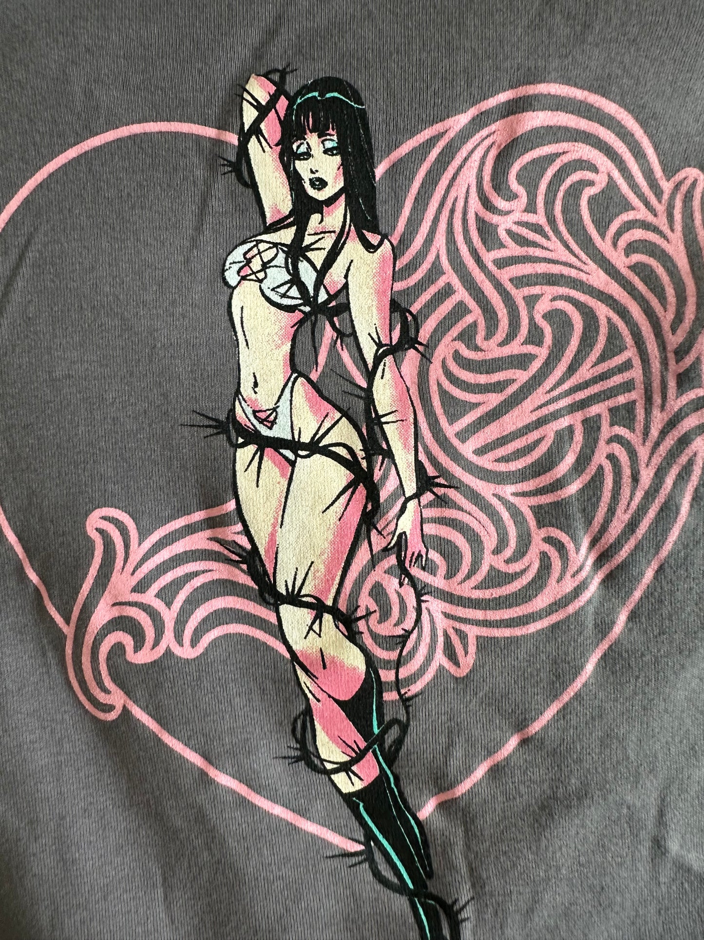 Chrome Hearts Deadly Doll Vine Heart Cropped T-shirt