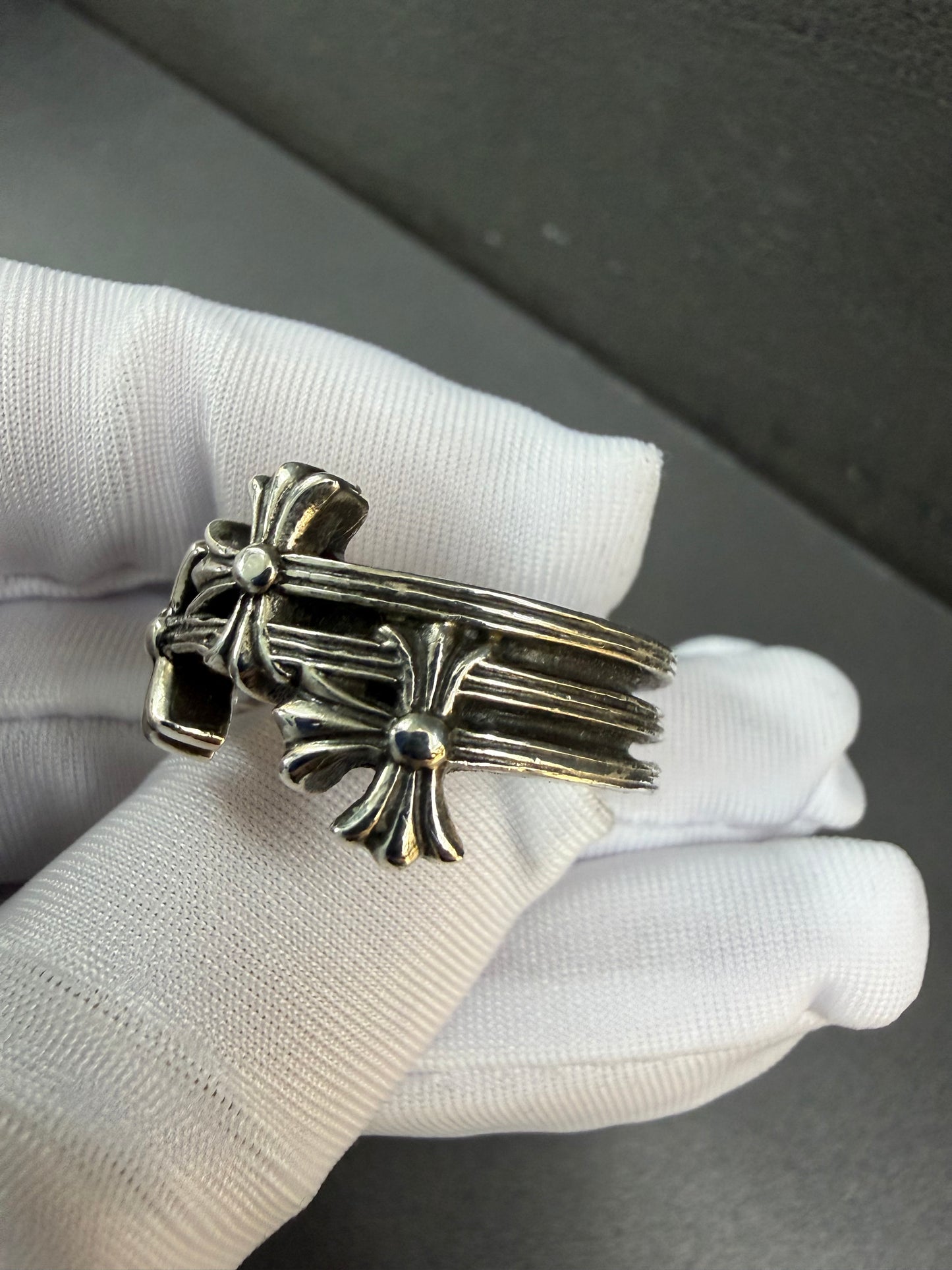 Chrome Hearts 3 CH Cross sterling ring