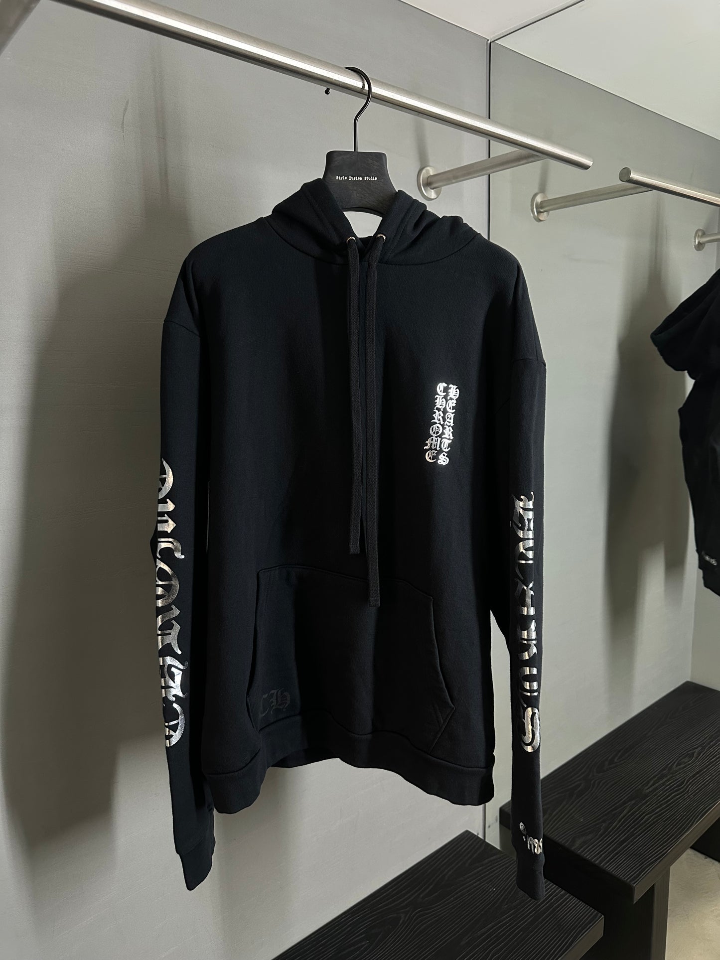 Chrome Hearts Silver Script Logo Hoodie