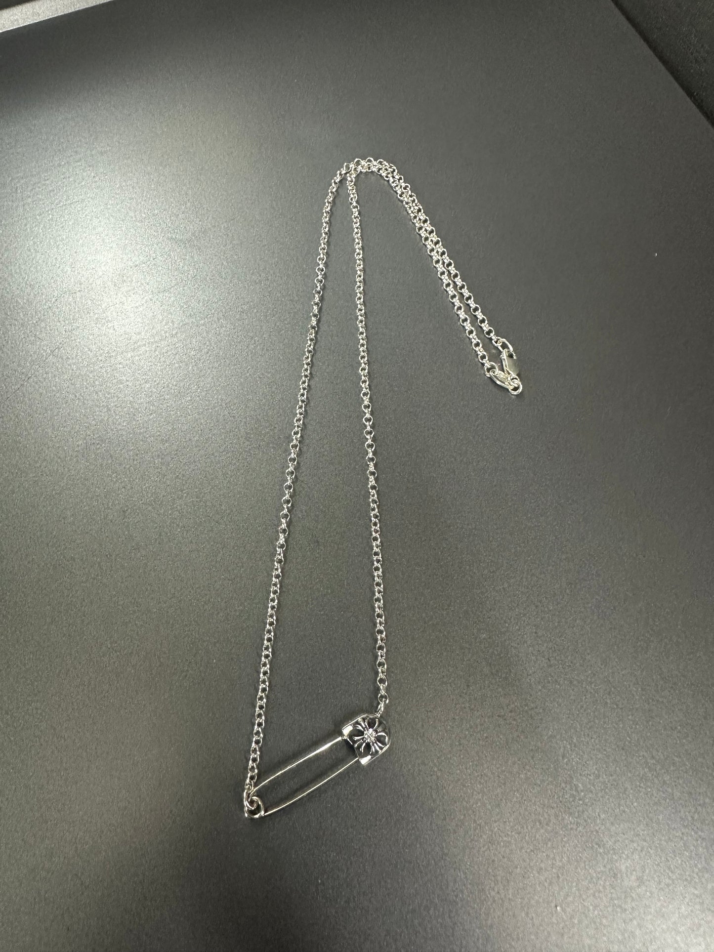 Chrome Hearts Safety Pin Necklace with Diamond