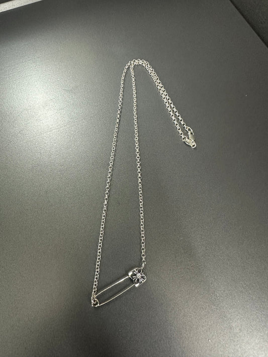 Chrome Hearts Safety Pin Necklace with Diamond