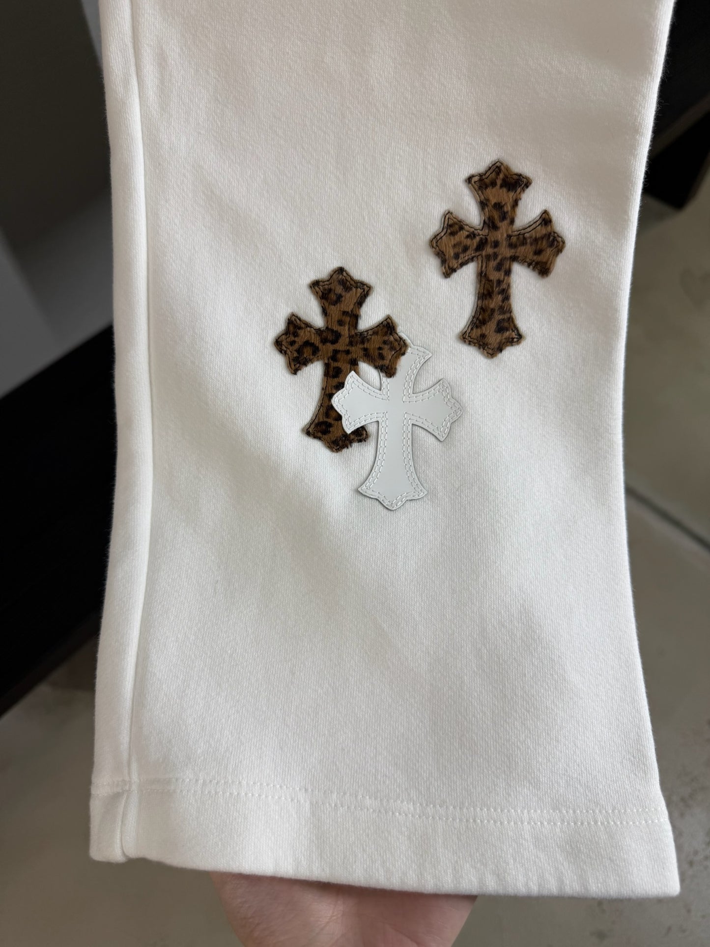 Chrome Hearts Leopard Cross Patch Sweatpants