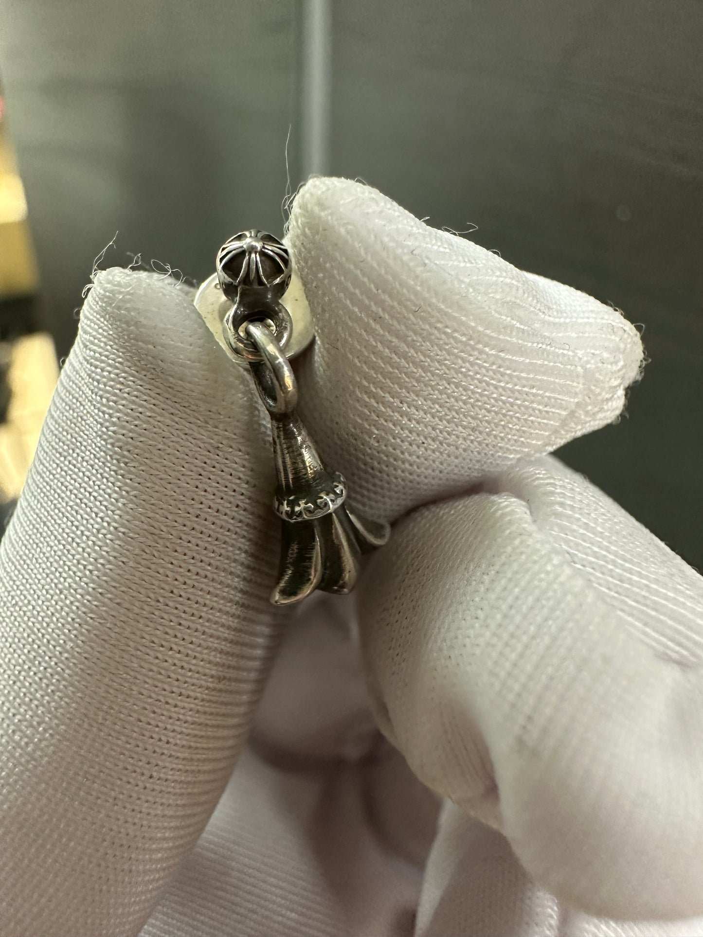 Chrome Hearts Cross Ball Tail Tiny Drop Earring