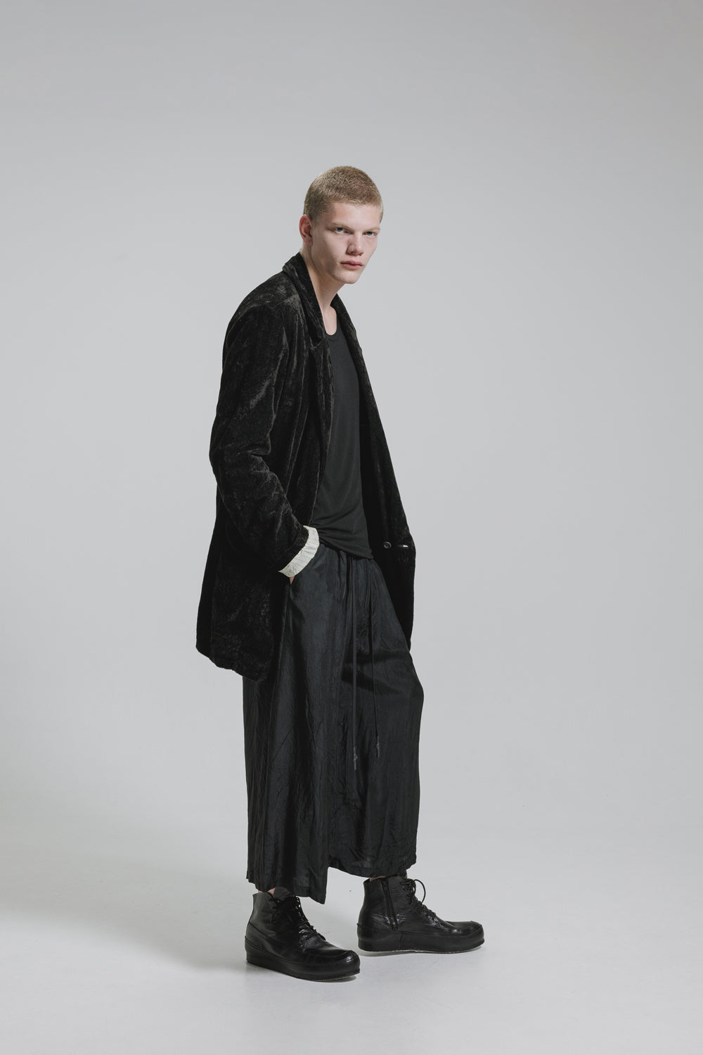 NUDE:MM Linen Cotton Velvet Oversized Jacket