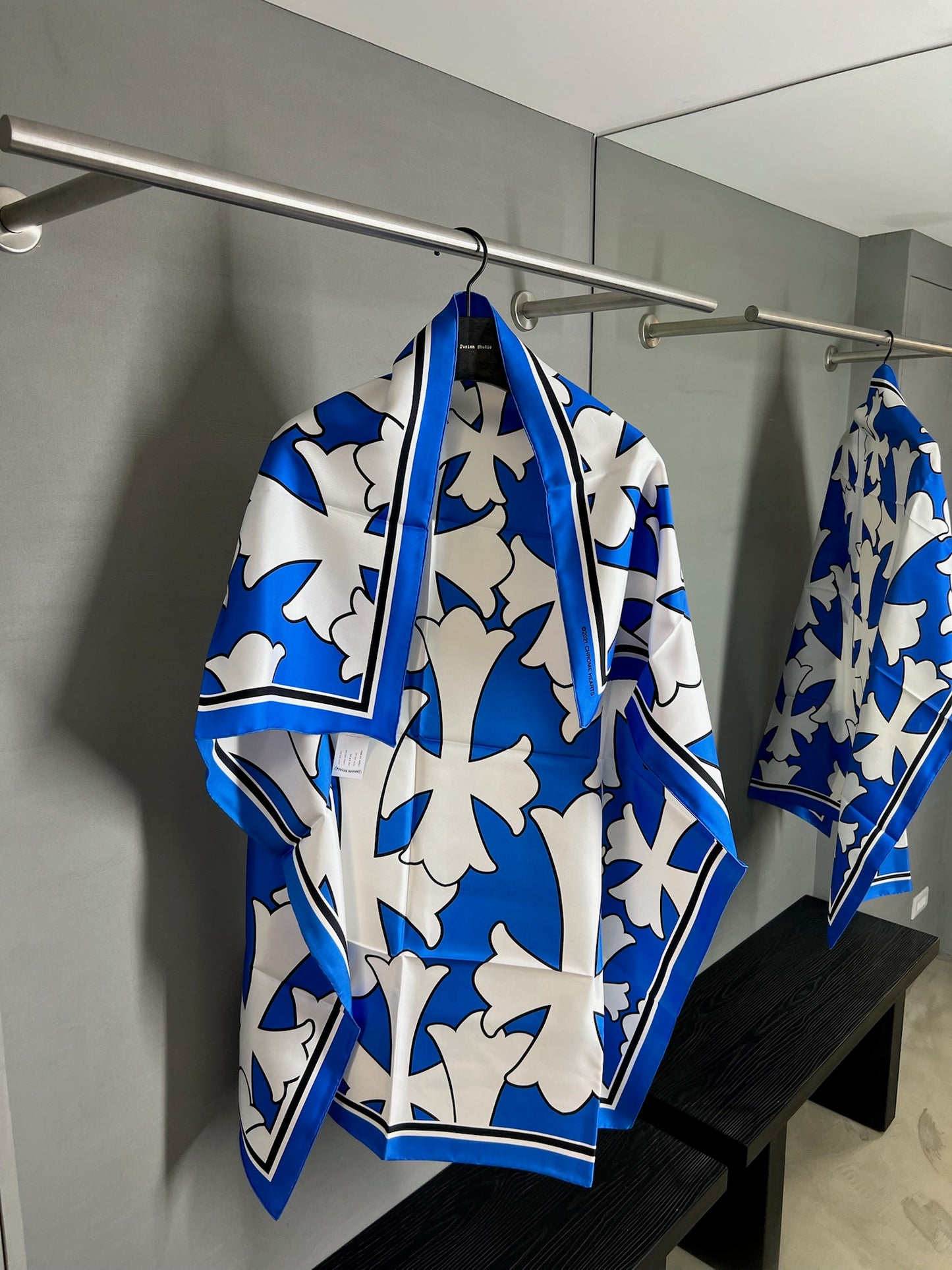 Chrome Hearts CH Cross Print Silk Scarf