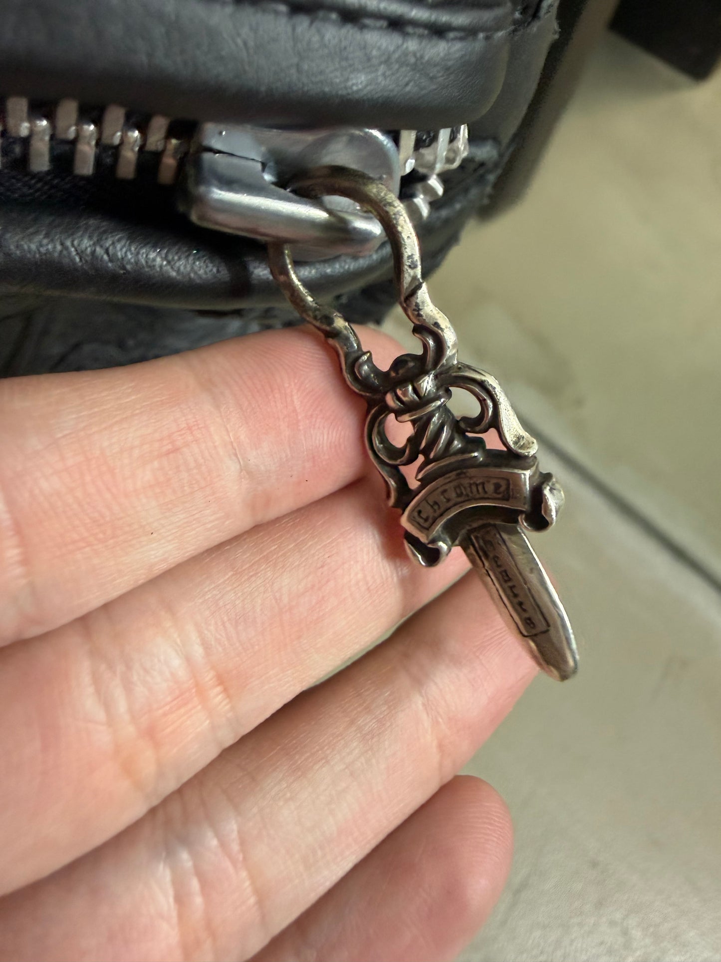 Chrome Hearts Leather Flooded Cemetery Cross Patch Duffle Bag