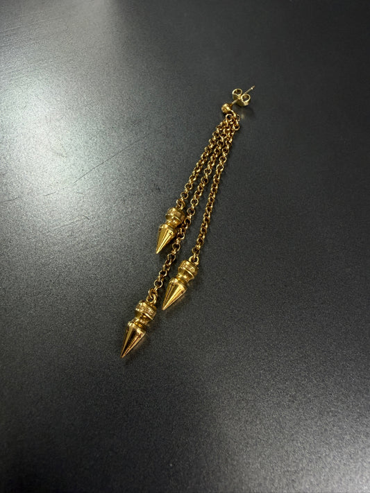 Chrome Hearts 22K Spike Chain Drop Earring