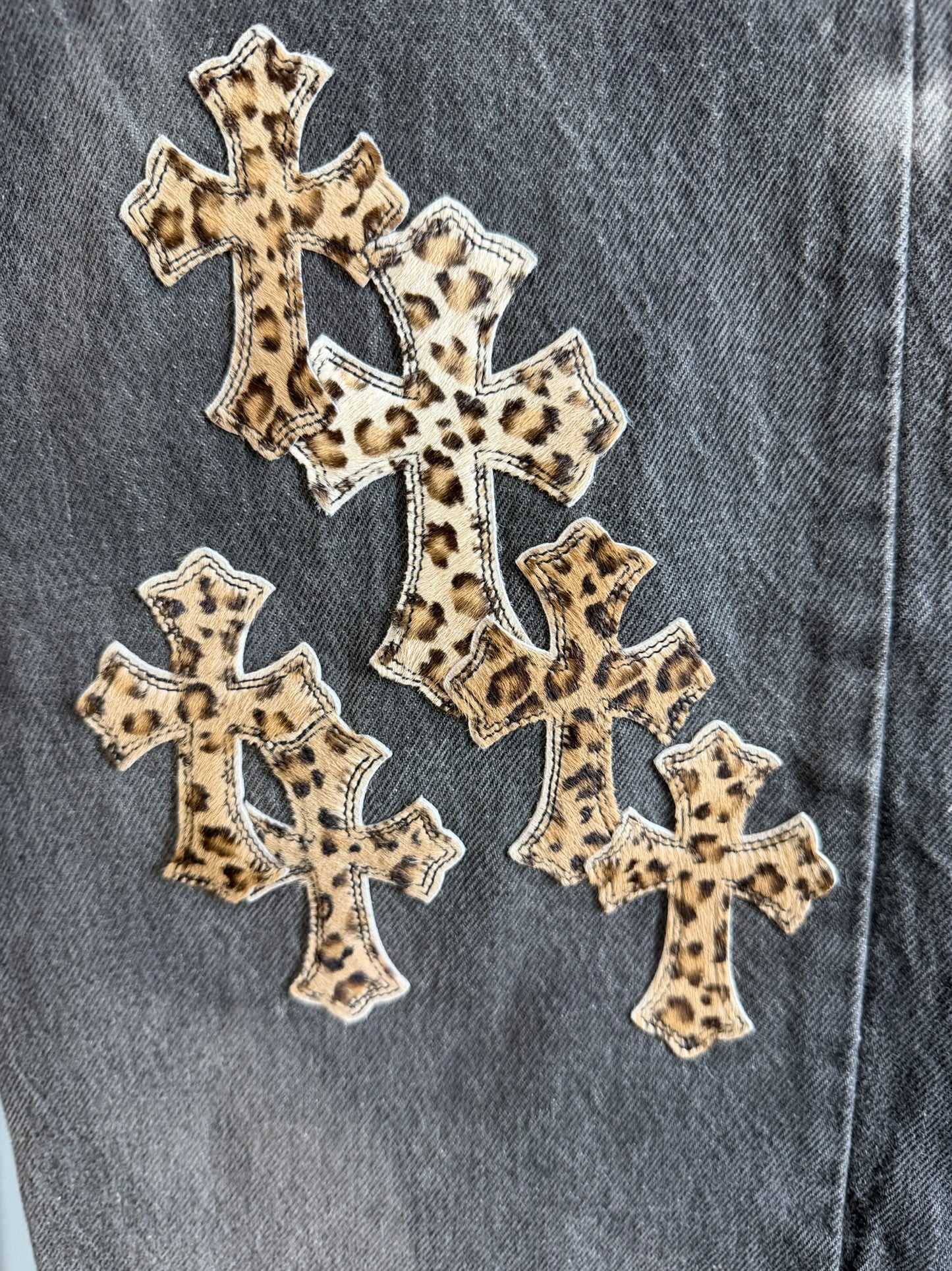 Chrome Hearts Leopard Patch 501 Jeans