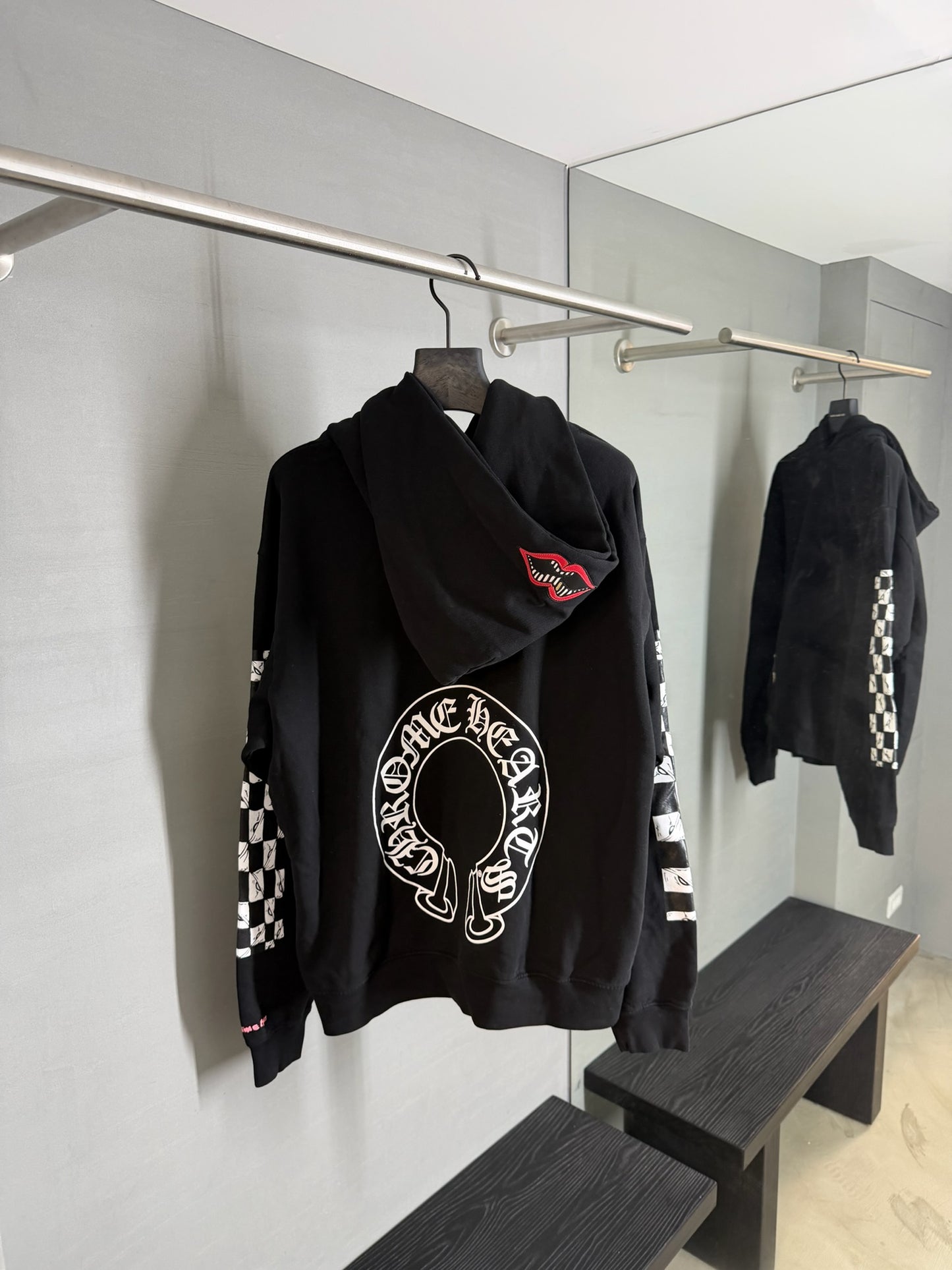 Chrome Hearts Matty Boy Eyes Chomper Horseshoe Double Hood Hoodie