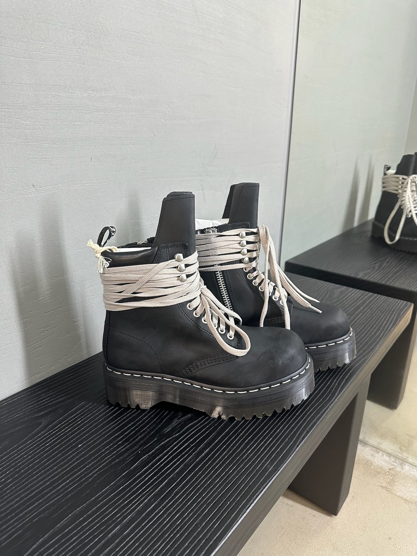 Rick Owens Dr.Martens Quad Sole Steel Toe Boot