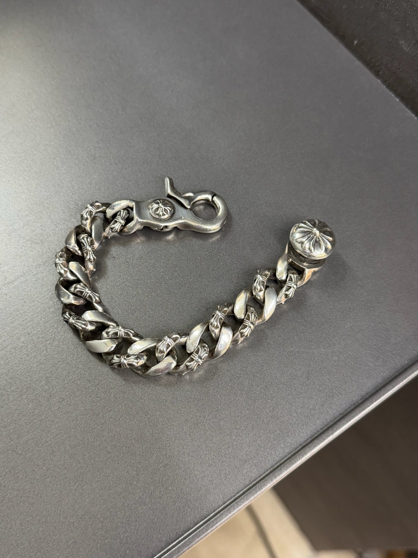 Chrome Hearts Fancy Link Bracelet with Lobster Clasp