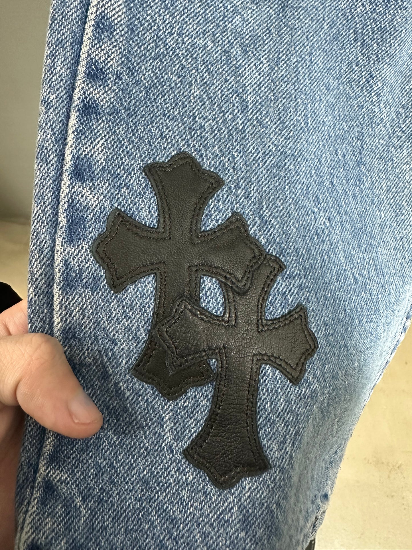 Chrome Hearts Levi’s 505 Cross Patch Jeans